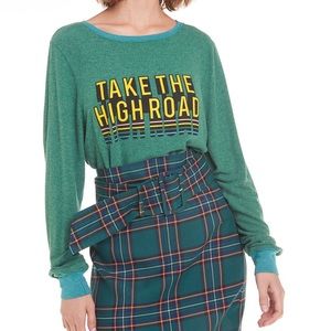 ISO WILDFOX TAKE THE HIGH ROAD GREEN BAGGY BEACH JUMPER BBJ SWEATER PULLOVER LXL